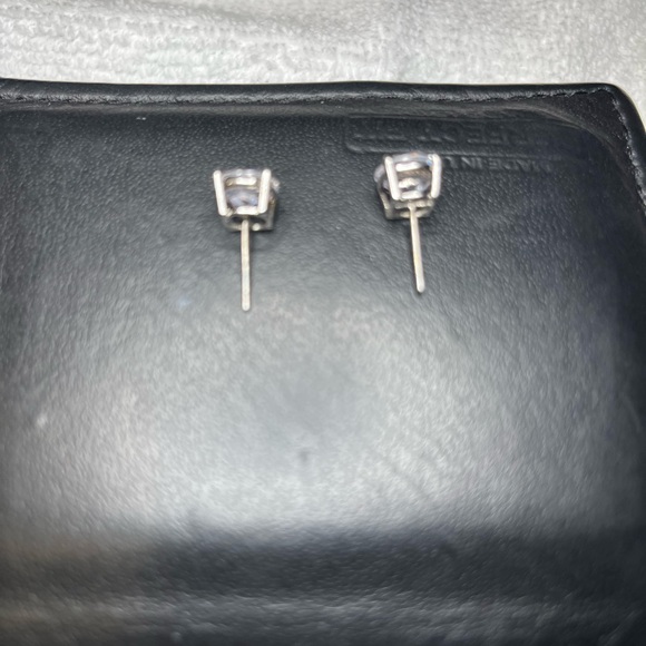 Large CZ Stud Earrings - Picture 3 of 3